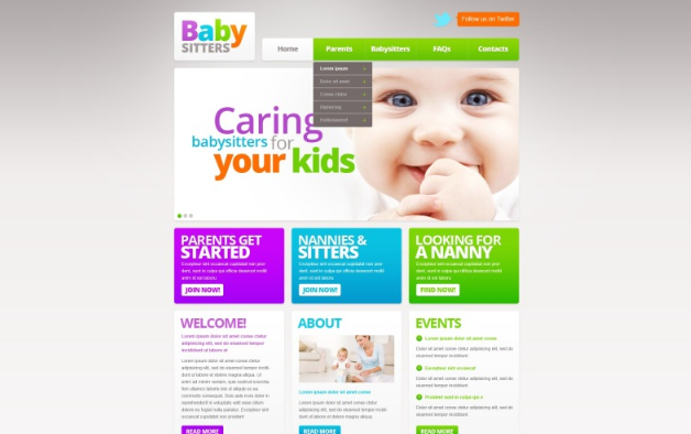 Babysitter Responsive Website Template