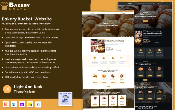 Bakery Bucket – Bakery and food store eCommerce Website Template — Template by Templatemonster