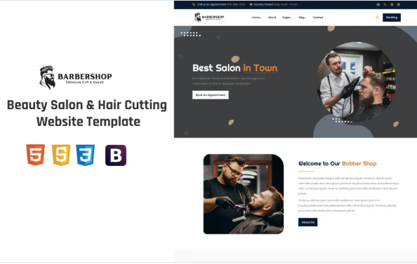 Barbarshop – Beauty Salon & Hair Cutting Website Template — Template by Templatemonster