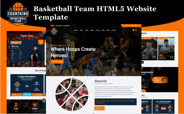 Basketball Team HTML5 Website Template