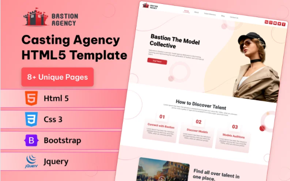 Bastion Casting Agency HTML5 Template — Template by Templatemonster