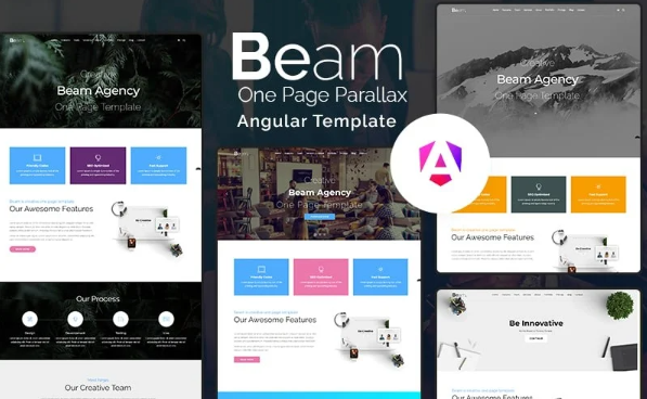 Beam – Angular Creative Parallax One Page Template — Template by Templatemonster