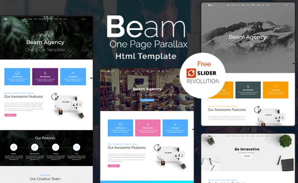 Beam – Creative One Page HTML Template And Business — Template by Templatemonster