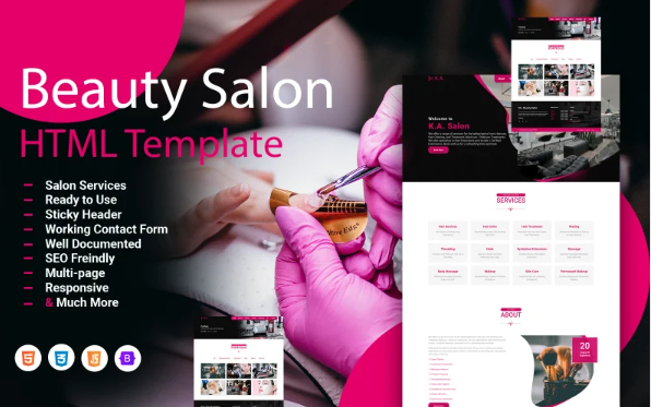 Beauty Salon Services Responsive HTML Template — Template by Templatemonster
