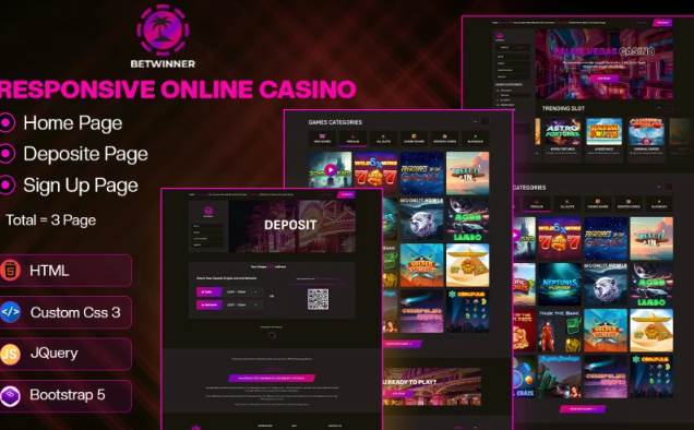 BetWinner - Online Casino & Gambling HTML Template Website Template