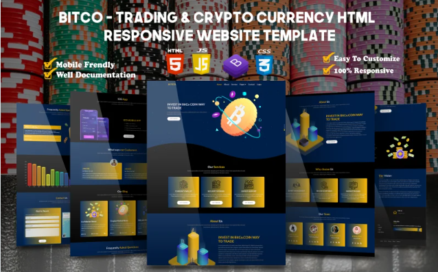 BitCo - trading & crypto currency HTML Multipurpose Responsive website Template Website Template