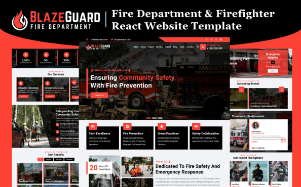 BlazeGuard – Fire Department & Firefighter React Website Template