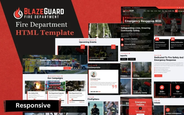 BlazeGuard – Fire Department and Firefighter HTML5 Website Template — Template by Templatemonster