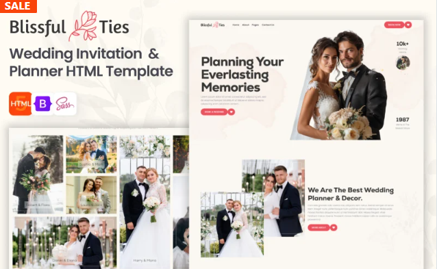 Blissful ties - Wedding and Event Planner HTML Template Website Template