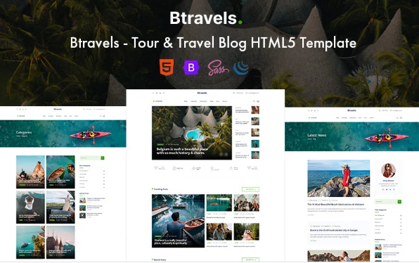 Btravels – Blog HTML5 Template — Template by Templatemonster