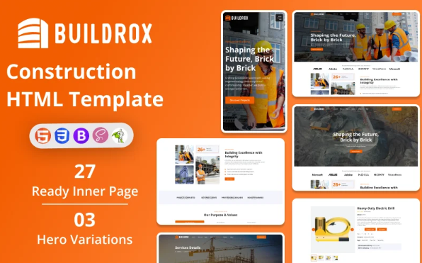 BuildRox – Construction HTML Template — Template by Templatemonster