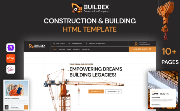 Buildex – Extensive Construction and Building Company HTML5 Website Template