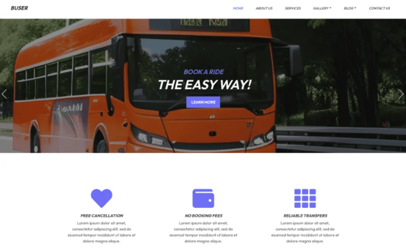 Buser – Bus Transportation HTML Template — Template by Templatemonster