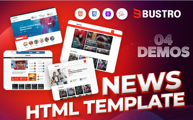 Bustro - News & Magazine HTML Template Website Template