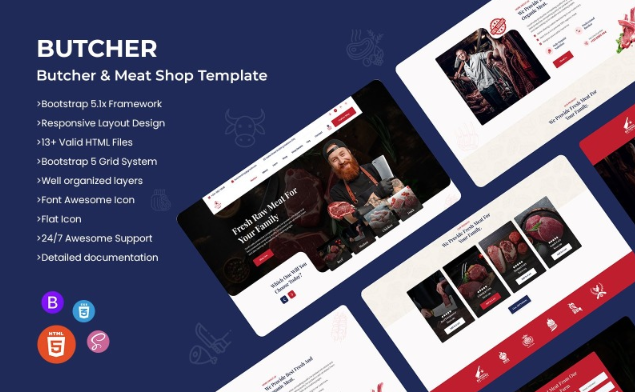 Butcher - Meat Shop Website Template
