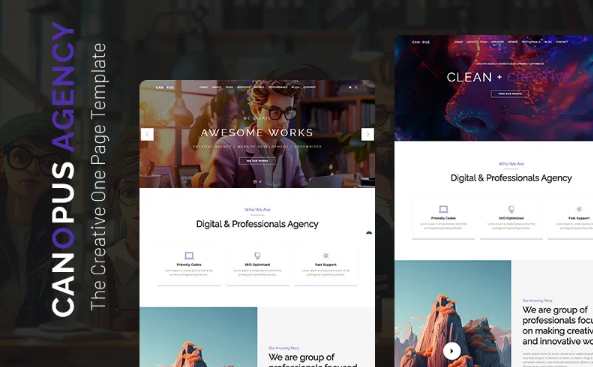 Canopus – Creative one page template — Template by Templatemonster