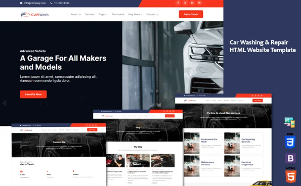 CarWash Pro – Premium Car Washing, Auto Detailing & Repair Service HTML Template — Template by Templatemonster