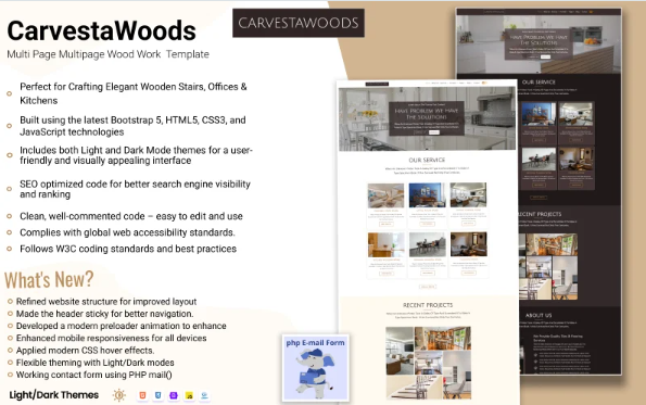 CarvestaWoods – Premium Multipage Woodwork HTML Template — Template by Templatemonster