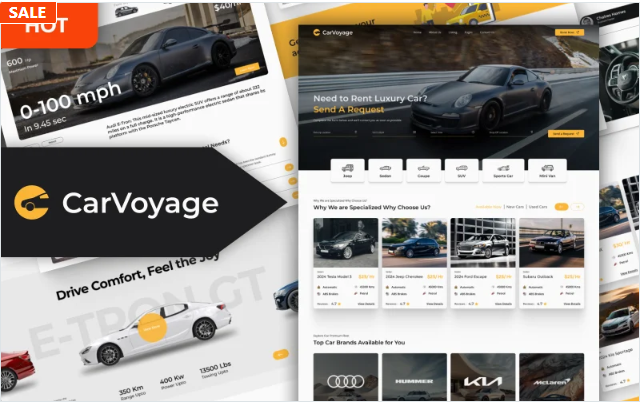 Carvoyage - Car Rental and Booking HTML Template Website Template