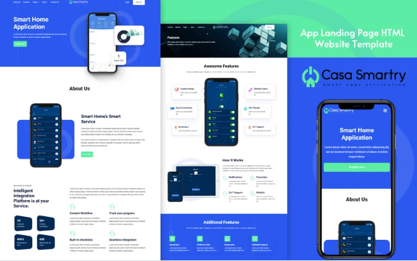 Casa Smartry | App Landing Page HTML Website Template — Template by Templatemonster
