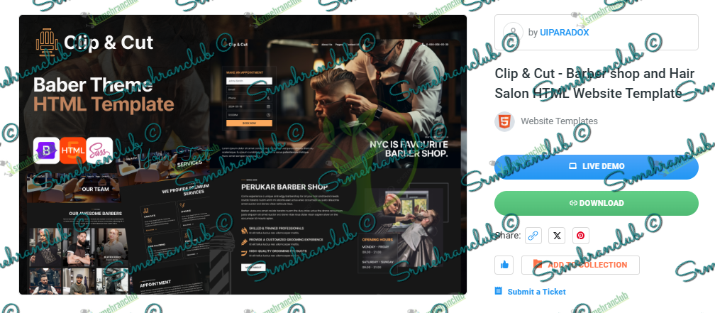 Clip & Cut Barber Shop & Hair Salon HTML Template Free Download
