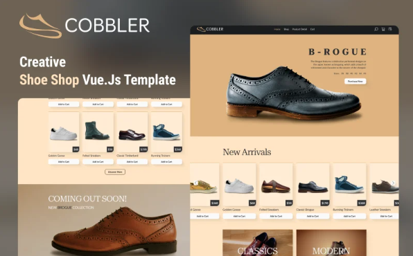 Cobbler – Perfect Shoe Store Vue Nuxt Js Website Template — Template by Templatemonster