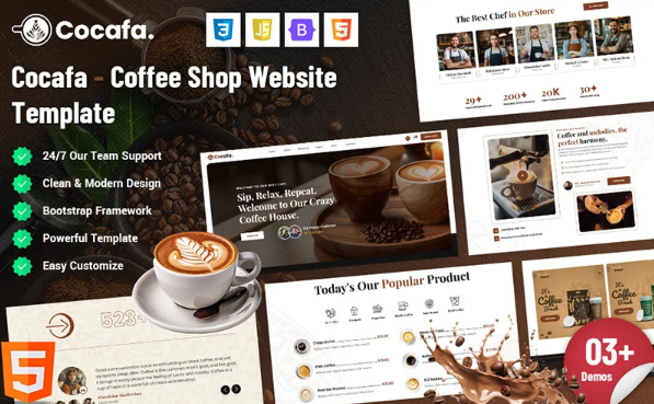 Cocafa – Coffee Shop Website Template — Template by Templatemonster