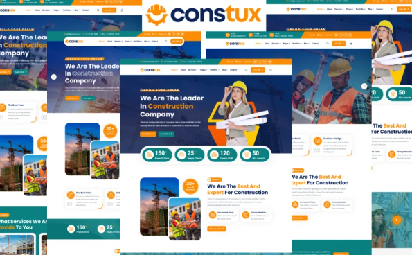 Constux – Construction HTML5 Template — Template by Templatemonster