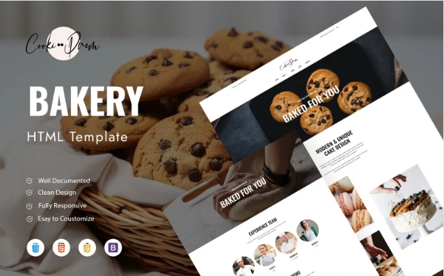 Cooki Drem - Bakery And Receipts HTML Template Website Template