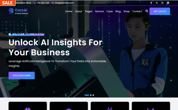 CoreAI - AI SaaS Startup React Website Template
