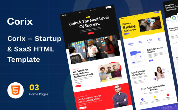 Corix – Startup & SaaS HTML Template — Template by Templatemonster