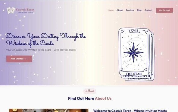 Cosmic Tarot – Website Template for Tarot Readers & Spiritual Guides — Template by Templatemonster