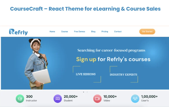 CourseCraft – React Theme for eLearning & Course Sales — Template by Templatemonster