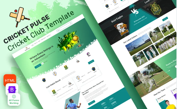 Cricket Pulse – Ultimate Sports Club, Cricket HTML5 Website Template