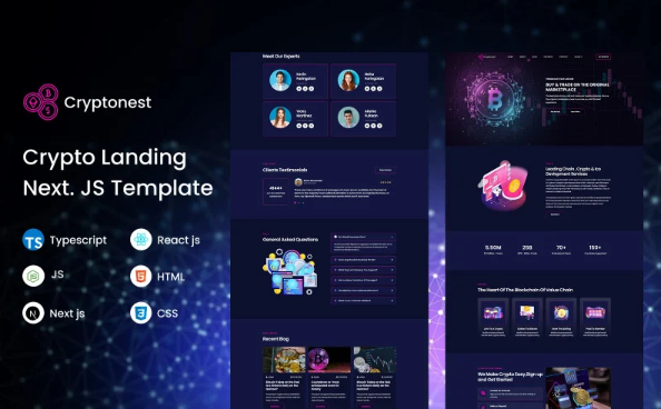Cryptonest- Crypto React And Next JS Template