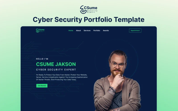 Csume – Responsive Cyber Security Portfolio Next.Js Template — Template by Templatemonster