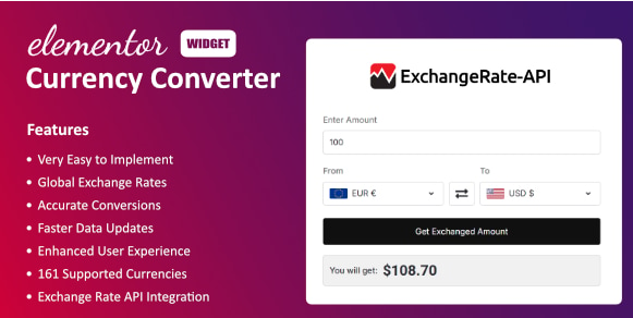 Currency Converter Widget for Elementor
