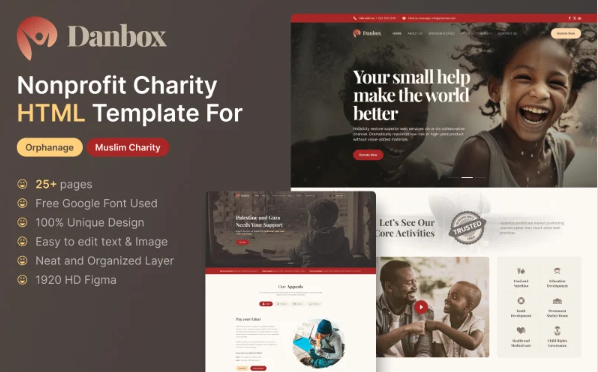 Danbox – Charity & Donation HTML Template — Template by Templatemonster