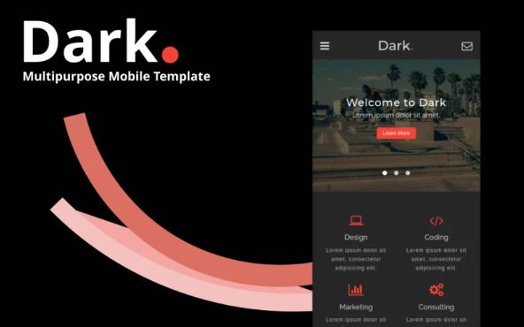 Dark – Multipurpose Mobile Website Template — Template by Templatemonster