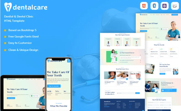 Dentalcare – Dentist and Dental Clinic HTML Template — Template by Templatemonster