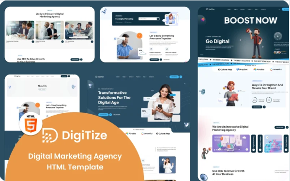Digitize – Digital Marketing Agency Website Template — Template by Templatemonster