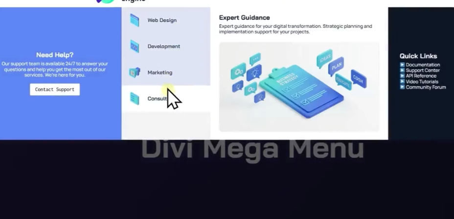 Divi Mega Menu