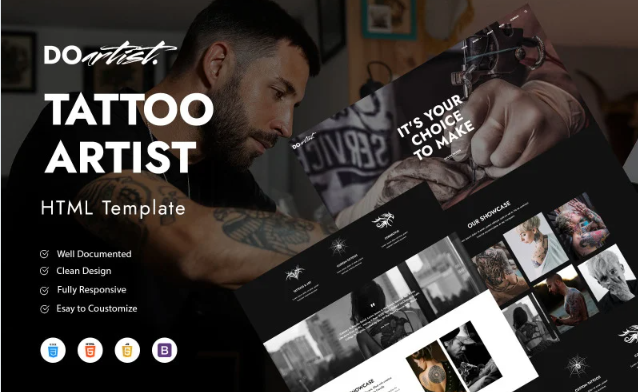 Doartist - Tattoo Artist HTML Template Website Template