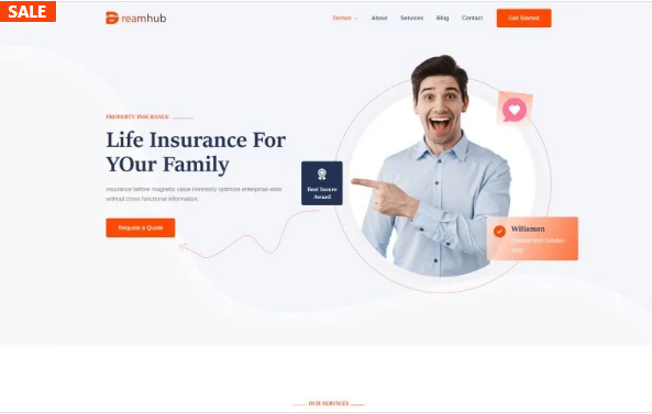 Dreamhub Life Insurance Company Agency HTML5 Template — Template by Templatemonster