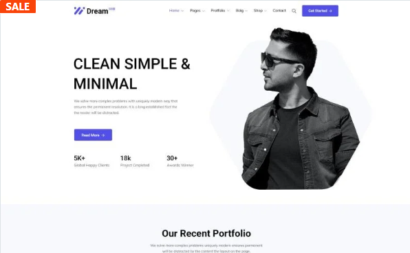 Dreamhub Minimal Portfolio HTML5 Template — Template by Templatemonster
