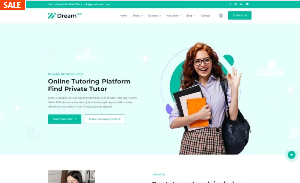 Dreamhub – Online Education Tutoring HTML5 Template — Template by Templatemonster