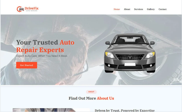 DriveFix Auto Repairs – Professional Car Repair Website Template — Template by Templatemonster