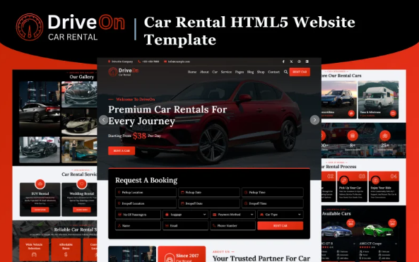DriveOn – Car Rental HTML5 Website Template — Template by Templatemonster