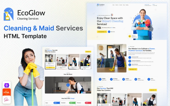 EcoGlow – Cleaning Services Responsive HTML5 Website Template — Template by Templatemonster