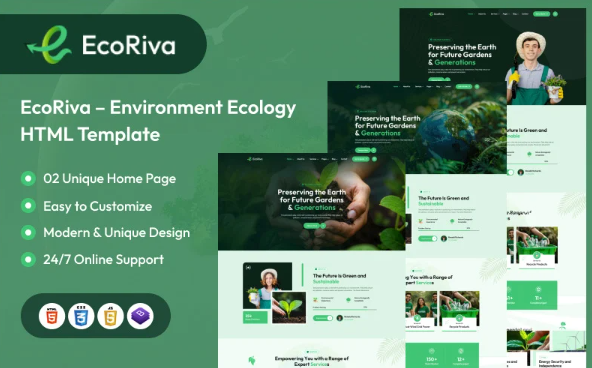 EcoRiva – Eco Friendly & Environmental HTML Template